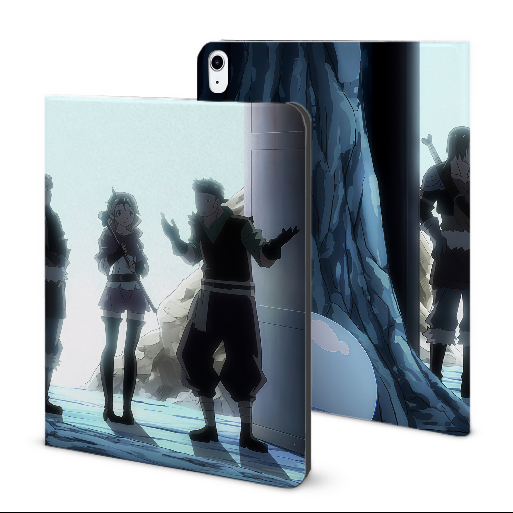 （画像用） 転スラ Regarding Reincarnated to Slime IPad ケース ブック型 PUレザー TPU 耐衝撃 軽量 薄型 ペン収納なし 全面保護 IPad 各モデル対応